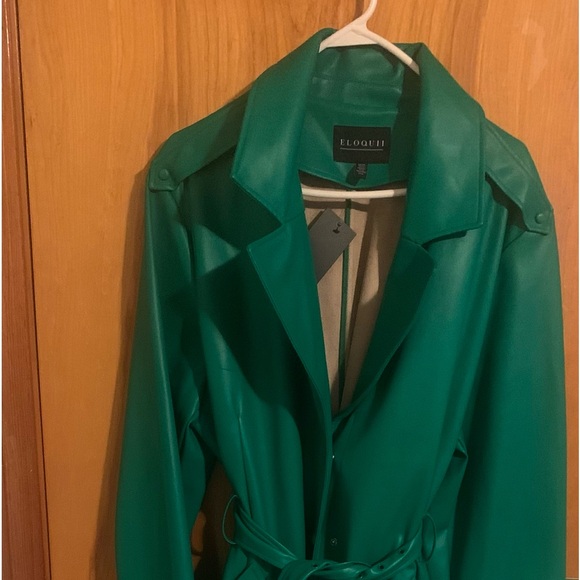 Eloquii Green Belted Trench - Picture 6 of 9